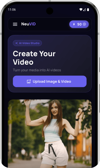 AI Video app phone mockup